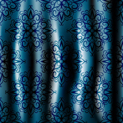 vector curtain bacground with snowflakes