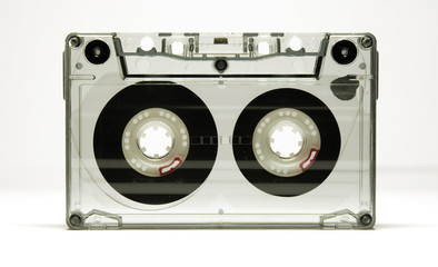 Old cassette tape isolated over a white background