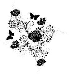 floral roses noires