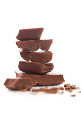 trozos de apetitoso y dulce chocolate