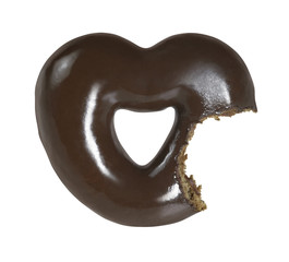 heart shaped bitten gingerbread
