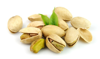 Pistachio with leaves