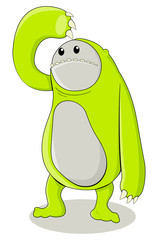 Cartoon illustration of a strange creature