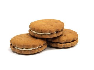 Chocolate sandwitch biscuits with cream filling