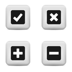 Fototapeta premium buttons - eccept, delete, add, exclude