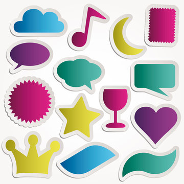 Speech bubbles vector set various forms symbols