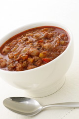 Gourmet chili beans with extra lean beef