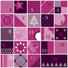 Advent Calendar Purple/Pink/White