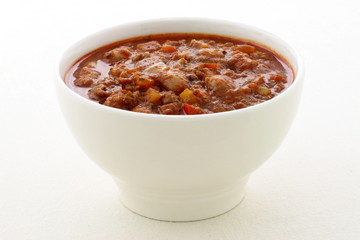 Gourmet chili beans with extra lean beef - obrazy, fototapety, plakaty