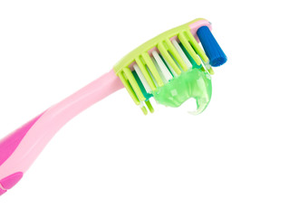 toothbrush with toothpaste