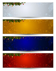 Fototapeta na wymiar set of four color various Christmas banners