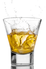 Splashing ice cubes