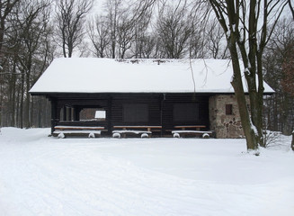 cottage in winter ambiance