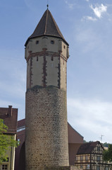Fototapeta na wymiar Spitzer Turm in Wertheim am Main