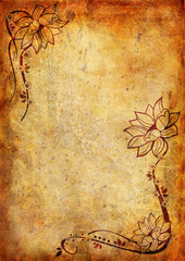 Vintage background with flower and leaf