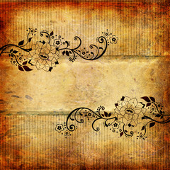 Vintage background with flower and leaf