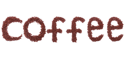Word Coffee isolated on white background