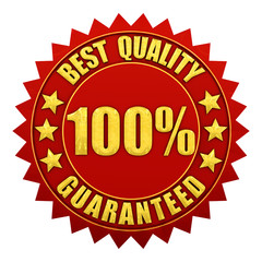 Best quality guaranteed warranty label isolated