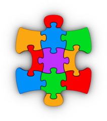 Fototapeta premium colorful jigsaw piece