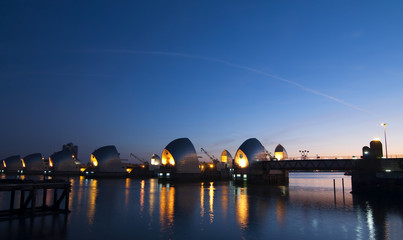 The thames barrier from Woolwich