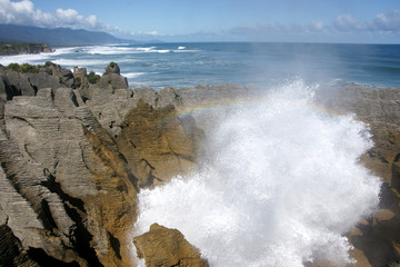 Pancake Rocks, Wasserfontäne