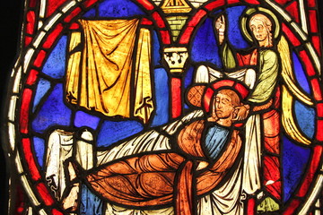 Obraz premium Vitrail du Musée du Moyen Âge, hôtel de Cluny à Paris