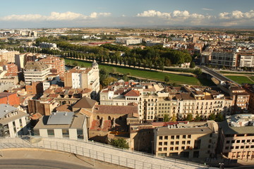 Fototapeta na wymiar aerial view of Lleida