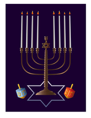 candles in Hanukkah menorah