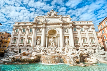 Fototapeta na wymiar The Famous Trevi Fountain , rome, Italy.