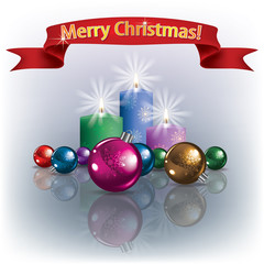 color decorations and candles