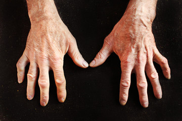 old wrinkled hands