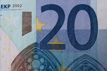 twenty euro banknote detail