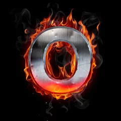 Wall murals Flame Hot metal letter