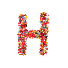 Candy letter on white background