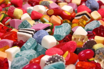 Fototapeta na wymiar An assortment of colorful candy