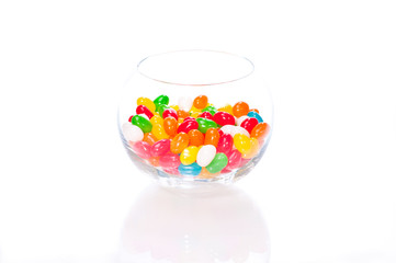 Jelly beans in a glass bowl