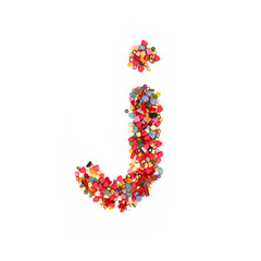 Candy letter on white background