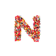 Candy letter on white background