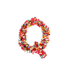 Candy letter on white background