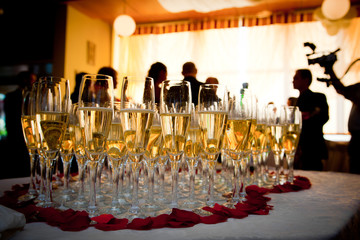 Champagne glasses at the party