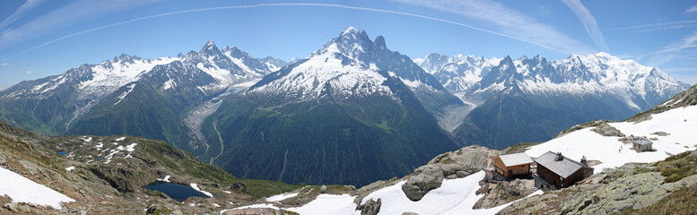 Panaroma sur la chaîne du Mont Blanc