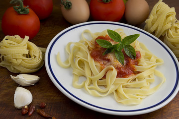 tagliatelle and sauce
