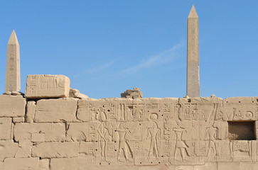 obelisks at Precinct of Amun-Re in Egypt
