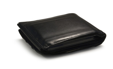 black leather moneybag