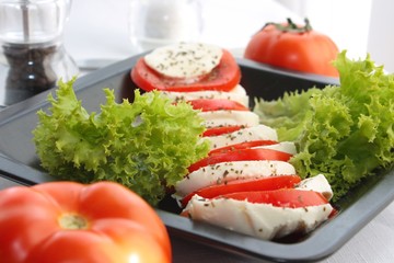 Tomato and mozzarella cheese appetizer