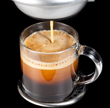 Expresso Coffee In Glass Cup