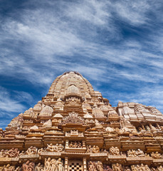 Famous erotic temple in Khajuraho, India