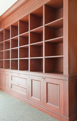 empty wooden shelves
