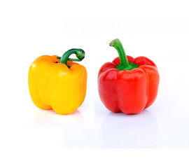 Fresh colorful paprika isolated on white background