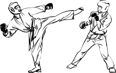 Karate Kyokushinkai sketch martial arts and combative sports © Vadim Hnidash